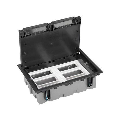 Adjustable Floor Box for 12 Elements in Raised Floor Installation Graphite Simon 500 Cima with reference 52050106-038 from the brand SIMON