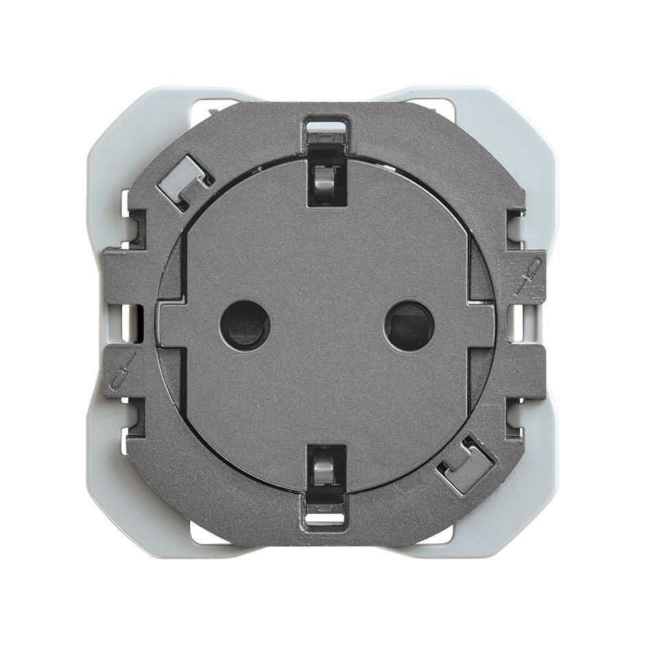 Schuko Socket Outlet Clean 16A 250V~ with Screw Terminal System Titanium Simon 270 with reference 20000434-096 from the brand SIMON