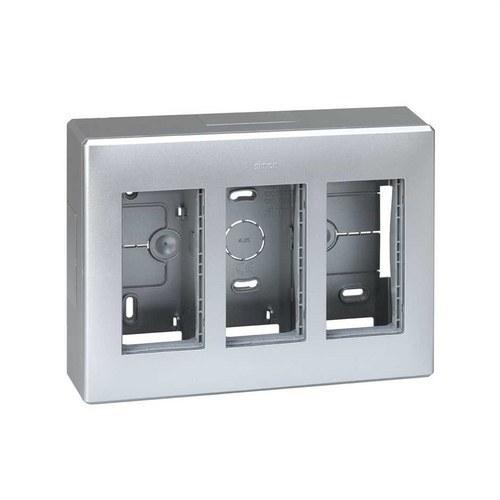 Surface wall box for 3 double elements aluminium Simon 500 Cima with reference 51000003-033 from the brand SIMON