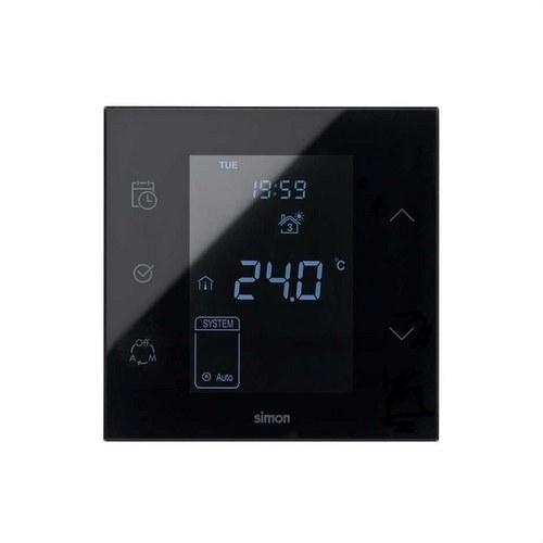 Termostat do ogrzewania podłogowego elektrycznego Simon iO z sondą w zestawie czarny błyszczący Simon 100 z odnośnikiem 10000811-138 od marki SIMON