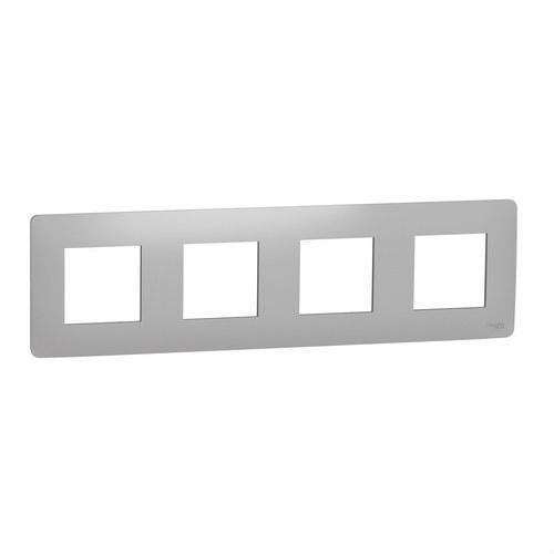 4-Element Aluminium Frame New Unica Studio with reference NU200830 from the brand SCHNEIDER ELECTRIC