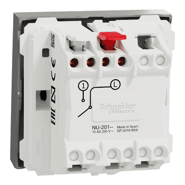 Włącznik 2-modułowy aluminium New Unica Studio z odnośnikiem NU320130 od marki SCHNEIDER ELECTRIC