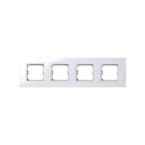 Frame for intermediate piece with 4 elements, white, without claws and with frame Simon 27 Play with reference 2701640-030 from the brand SIMON