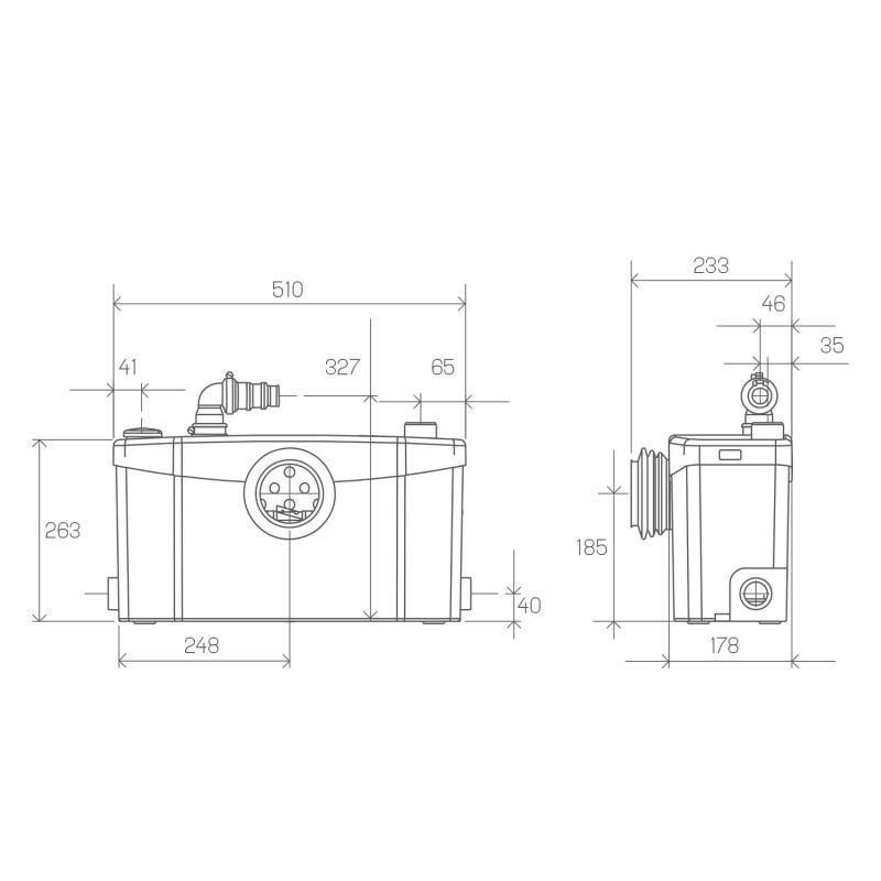 Rozdrabniacz sanitarny SFA SANIPLUS do kompletnych łazienek o dużym natężeniu ruchu z odnośnikiem 0100300 od marki SFA SANITRIT