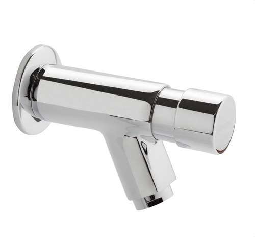 Wall-mounted timed basin tap with 1/2" chrome push button with reference 1037 04 from the brand GENEBRE