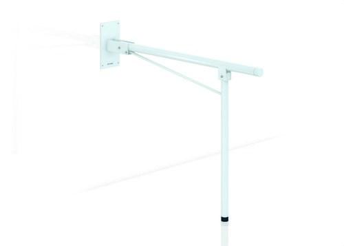Składana poręcz wspierająca z nogą 800mm inox satynowana z odnośnikiem GW11 60 04 01 od marki GENWEC